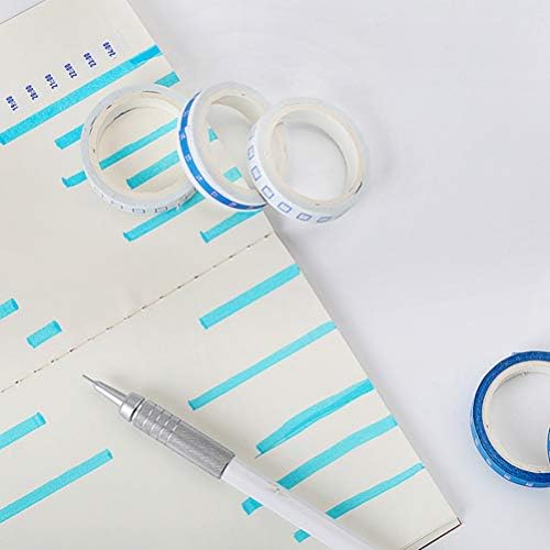 NUOBESTY Masking Washi Tape Set Day of The Week Washi Tape Date Week Time Grid Washi Paper Tapes Decorative Stationery Masking Tape Planner Sticker 8 Rolls