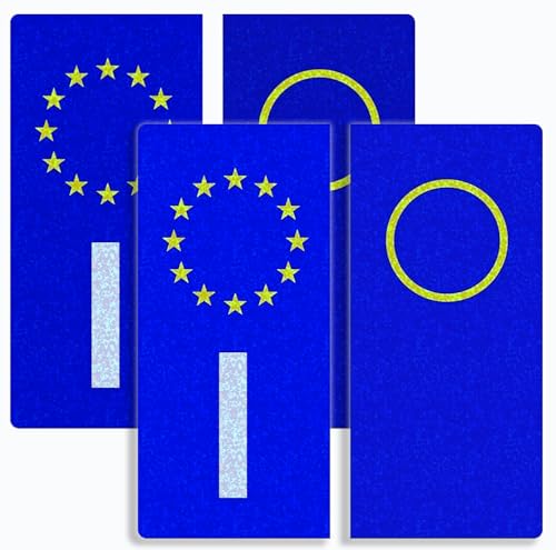 Longivia 4 PEZZI Adesivi Targa Auto Italiana RIFRANGENTI – Misura 4.5 x 9.8 cm - Adesivi Targa Auto Ultra Resistente Pioggia Sole e raggi UV