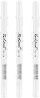 Canetas Gel Brancas para Desenho 0.8mm Conjunto com 3 Unidades