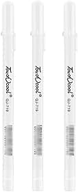 Canetas Gel Brancas para Desenho 0.8mm Conjunto com 3 Unidades