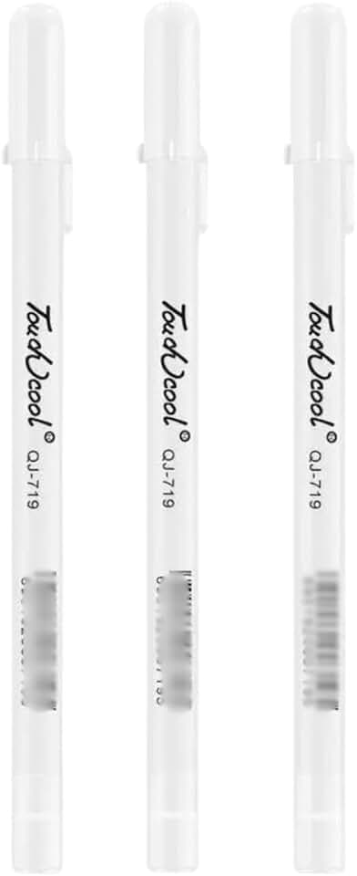 Canetas Gel Brancas para Desenho 0.8mm Conjunto com 3 Unidades