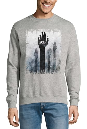 Pull en coton gris Illuminati New World Order I See All pour homme et femme