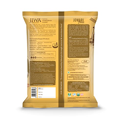 Image of JIWA healthy by nature Organic Chia Whole Seeds 200 g, Certified Organic & Organic Jowar Flour, 1 Kg