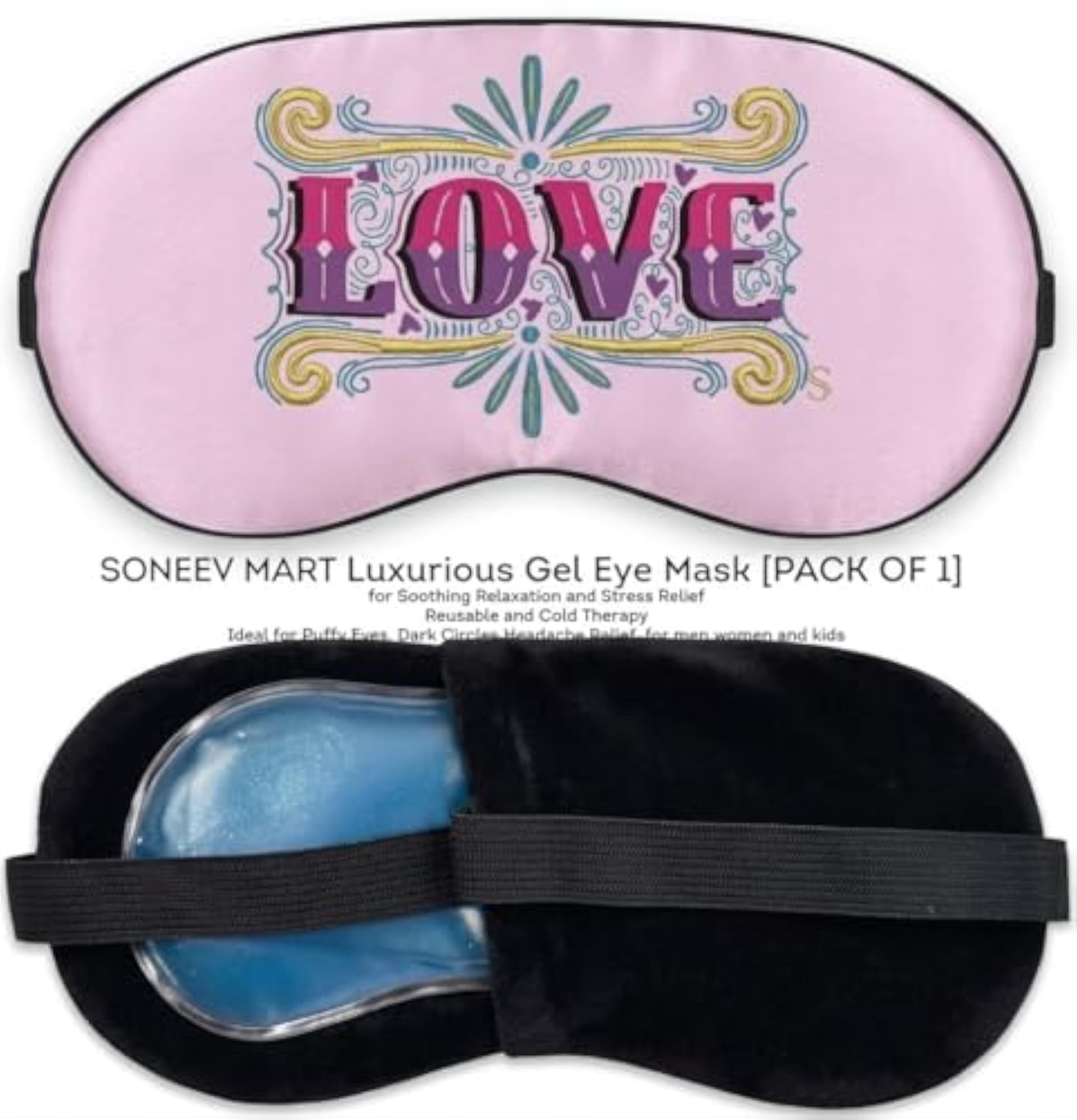 Cooling Gel Eye Mask for Kids, Reusable Hot & Cold Therapy