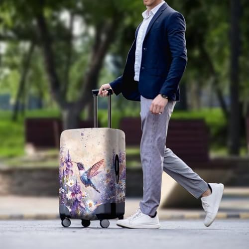 COEQINE Travel Luggage Covers For Suitcases XLarge for Kids Women Aesthetic Hummingbirds Protector Dust-proof Suitcases Cover Home Decor3