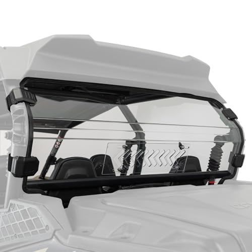 KEMIMOTO Clear Rear Vented Windshield Compatible with 2023+ CFMOTO ZForce 950 Sport & Trail / ZForce 800 Trail G2, Pre-Installed Rubber Strip & No Assembly Needed Hard-Coated PC Block UV Rear Window