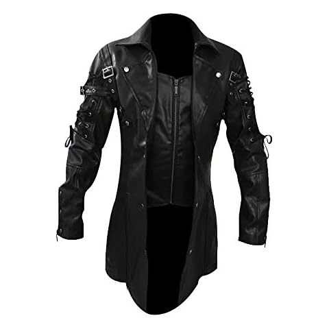 Steampunk Herren Mantel aus Kunstleder Cover