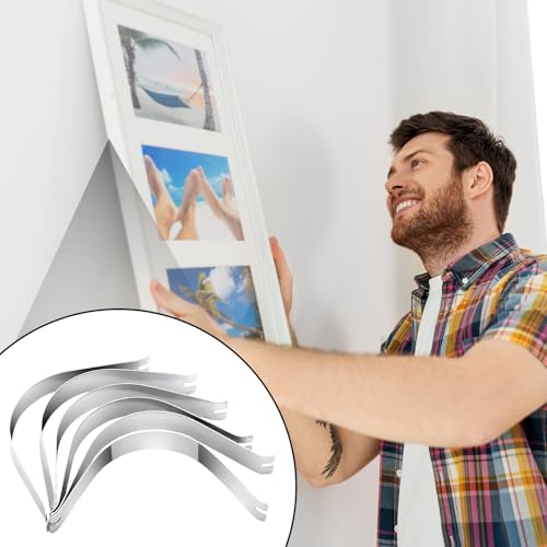 Image of Wonderjune 100 Pcs Spring Clips Picture Frame Clip Bulk 85x9mm Photo Frame Hardware Accessories Metal Picture Frame Retaining Clips DIY Backing Clip for Hanging Canvas Artwork Paintings Craft