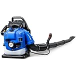 Souffleur Thermique à Essence 75,6CC, Souffleur Feuille Thermique à Neige 4 Temps, Souffleurs Thermique a Dos pour l'Entretien des Pelouses et des Débris de Poussière dans Les Jardins (Bleu)