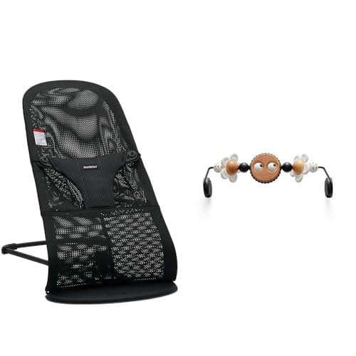 Image of BabyBjörn Bouncer Bliss Black Frame and Toy for Bouncer Googly Eyes Black & White