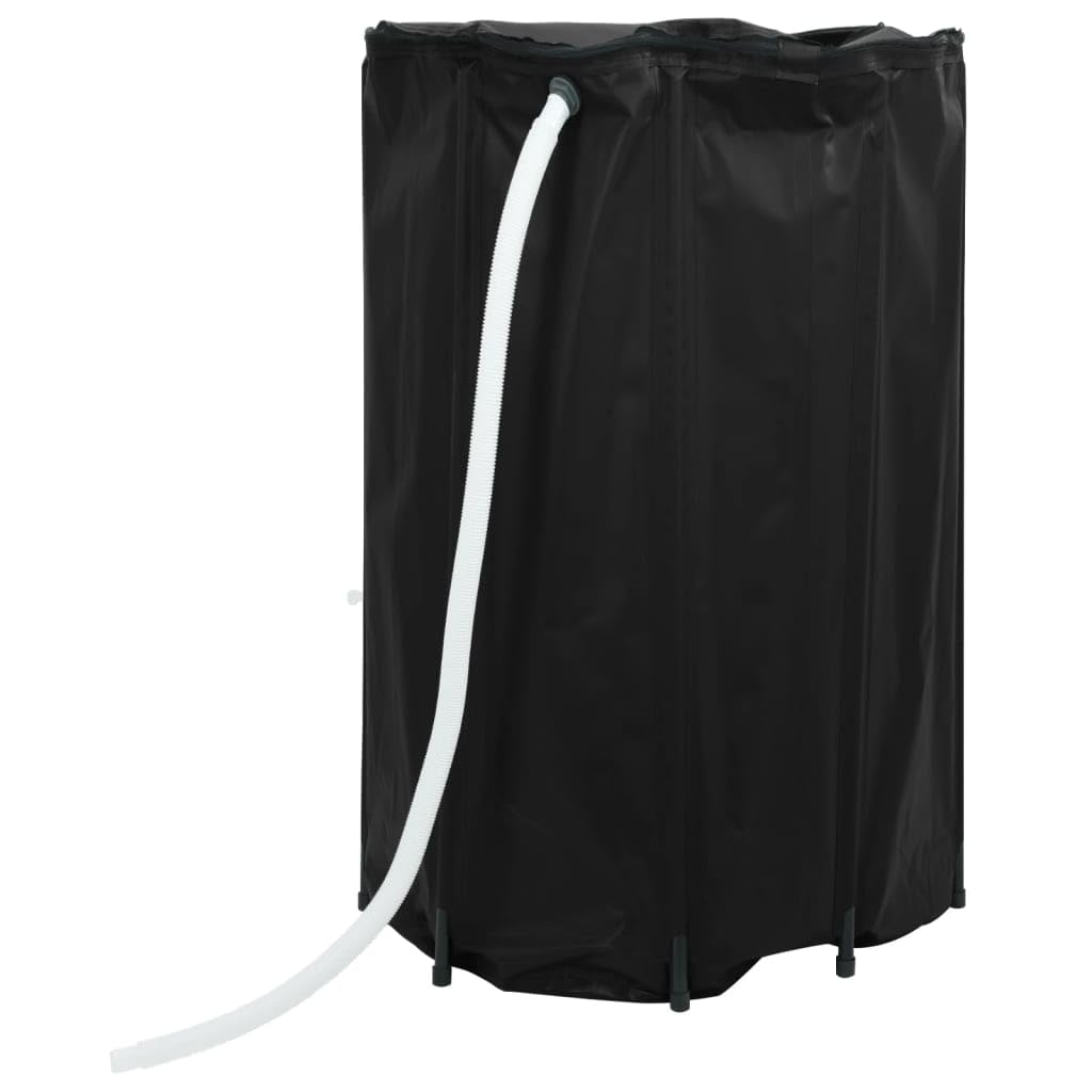 Depósito Agua Lluvia Plegable 1000 L PVC | Grifo y válvula ABS incluidos, cubierta de malla, cremallera bidireccional, para jardín y camping