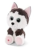 NICI Peluche GLUBSCHIS Husky Barkley, con Ojos Grandes y Brillantes, 25 cm, Color: Café/Blanco/Rosa, 46624