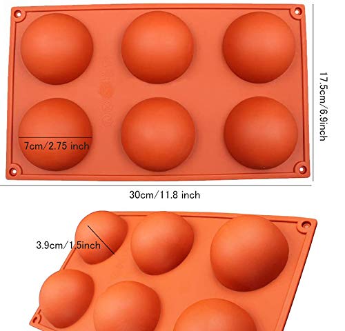 image for Hoepaid 3 Pcs Silicone Mold for Chocolate, Cake, Jelly, Pudding, Round