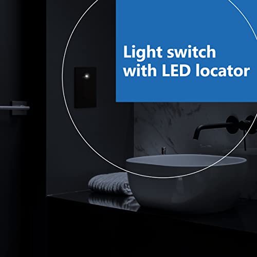Image of LIDER Minimalist Design Lighted Double Switch, Combination Frameless Decorator Switch with Locator Light, Ground Terminal, Single Pole, 15A 120-277V, UL Listed, Thermoplastic, Matte Brown, 1-Pack