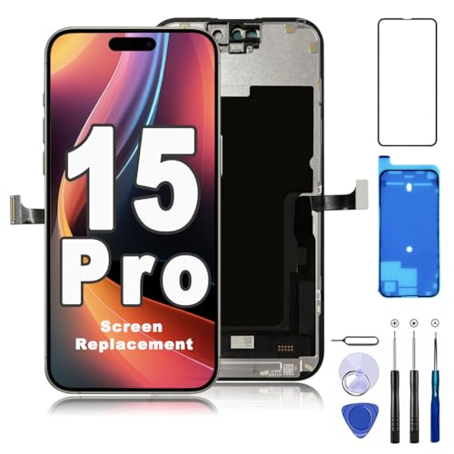 Écran iPhone 15 Pro LCD vitrage complet tactile A3102 A3101 A2848 kit réparation inclus