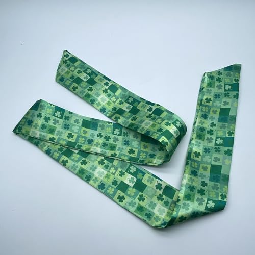 BBTDIN St.Patricks Day Neckerchief Green Glover Purse Handle Wrap Green Shamrock Neck Scarves JHSP662