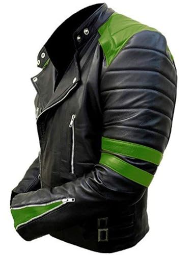 Mens Genuine Leather Biker Jacket Black Cafe Racer Vintage Real Motorcycle Leather Jackets For Men2