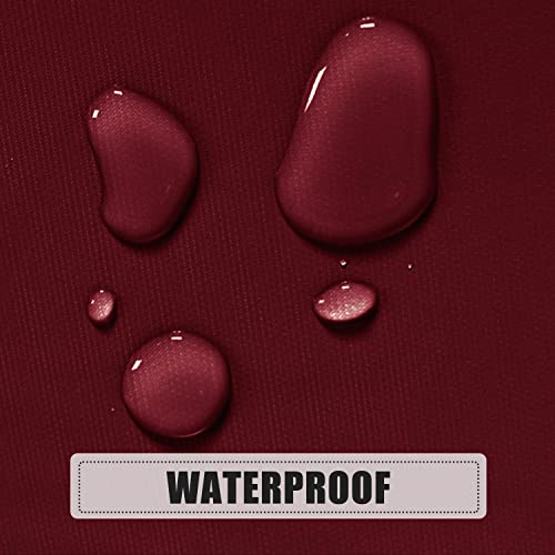 Image of sancua 100% Waterproof Round PVC Tablecloth - 60 Inch - Oil Proof Spill Proof Vinyl Table Cloth, Wipe Clean Table Cover for Dining Tables, Buffet Parties and Camping, Burgundy