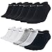 Produktbild NIKE Everyday Sneaker Socken 12 Paar Weiß Grau Schwarz Unisex Füßling SX7678, Farbe:schwarz/schwarz/weiss/bunt, Socken Neu:34-38