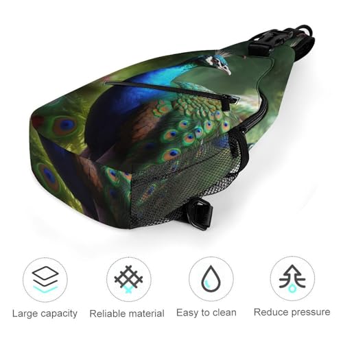 Bolso bandolera colorido Pavo real para senderismo y uso diario miniatura 5