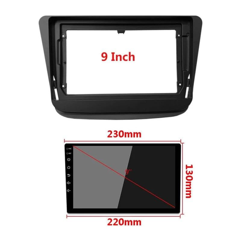 Image of Audio Wheels Car Android Frame ABS300 Plastic Material 9 inch with Wiring Suitable for Base Model for Maruti Sx4 2007-2013