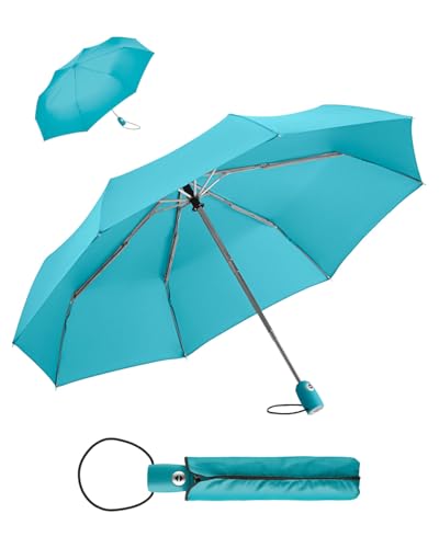FARE Regenschirm (petrol) - öffnet & schließt automatisch - kompakt, windsicher, sturmfest & wasserabweisend - stabiler Taschenschirm - Perfekter Begleiter für Damen und Herren