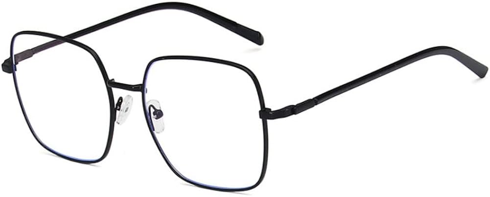 Shiratori Marco clásico de lentes nerd de cara grande de metal para mujer, lentes transparentes
