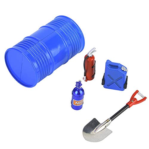 RC Crawler Accessory Simulation Including Oil Drum Shovel Nitrogen Bottle Fire Extinguisher Oil Tank(Blue)