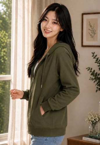 Image of ADBUCKS Women's Cotton Winter Jacket Sweatshirts Casual Drawstring Clothes Zip Up Hoodie With Front Pocket Ii Womens Hoodies Ii Womens Jacket Ii Winter Sweater Hoodie For Women & Girls