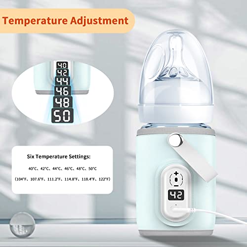 Portable Baby Bottle Warmer For Travel,Baby Milk Heat Keeper With Lcd Display Portable Baby Bottle Warmer For Home Car Outdoor Use (Blue) #TOP2