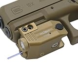 HiLight PS5B TAN Blue Laser Tactical Flashlight Combo for Pistols Handguns Anodized Aluminum Tan Color Powered by Magnetic USB Rechargeable Battery