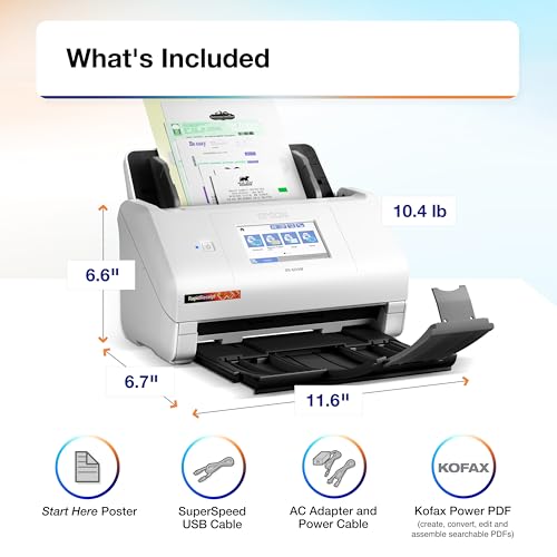Epson RapidReceipt RR-600W Wireless Desktop Color Two-Sided Receipt Scanner - image 8