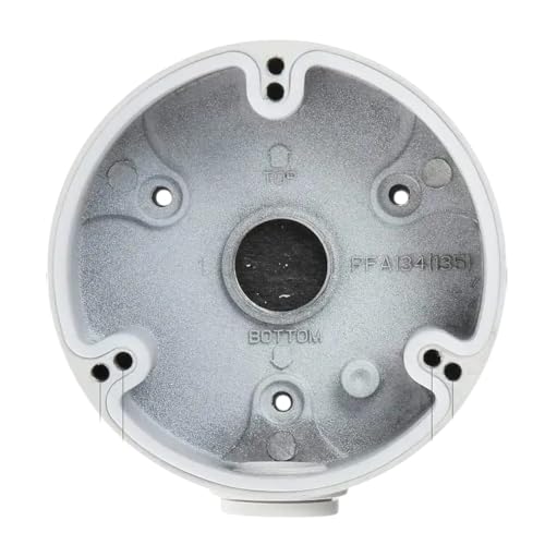 Image of Waterproof Security Camera Mount - Durable ABS Junction Box for Bullet & Dome Cameras.Conceals Cables and installs Easily for Outdoor CCTV. (Heavy Plastic Small Round Camera Box)