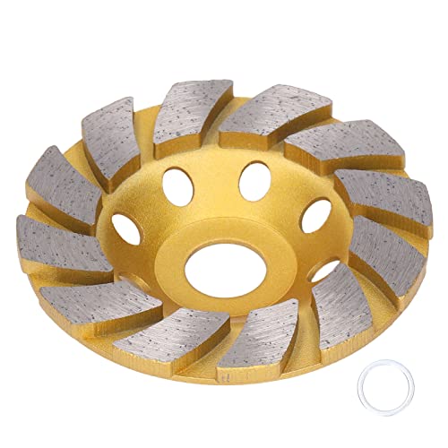 TOOLSGO 4in Concrete Grinding Wheel 12 Segment Heavy Duty Turbo Row Diamond Cup Polishing Disc for Granite Stone Marble Masonry