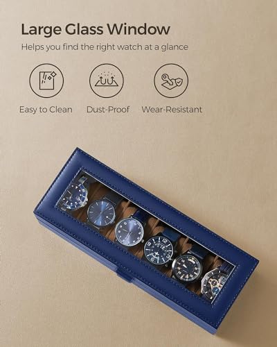 Leather World Engineered Wood Watch Box Holder Organizer Case In 6 Slots Of Watches For Men And Women With Transparent Display - Image 3