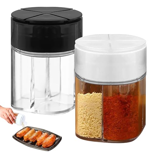 Hengrongshen Gewürzstreuer Camping,2 Packungen 4 in 1 Camping Gewürzset,Gewürze Camping Eignet Sich für Zuhause,Reisegewürzset Camping im Freien,Grillen,Reisen Usw
