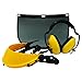FORESTER Face Protection Equipment Kit - Visor Face Shield Ear Muffs Personal Protective Equipment Safety Gear Landscaping Tools Masks for Construction Workers Yard Work Accessories - Black and Yellow