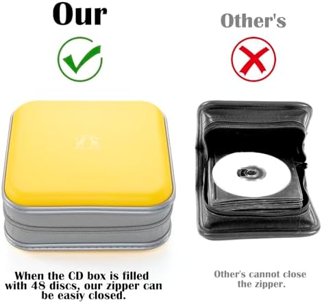alavisxf xx CD Case, 48 Capacity Hard Plastic Disc Holder for Car Home - 2