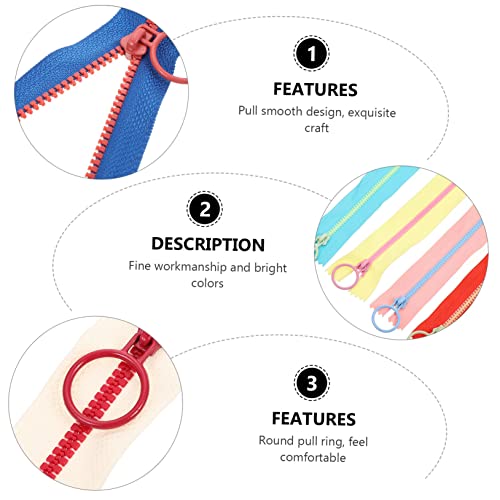Tofficu 20 Peças Zíper De Resina Zíperes De Costura DIY Zíperes De Roupas DIY Zíperes Acessórios De