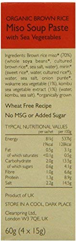 Sopa de Miso Orgánica Clearspring 60 g Pack de 4 miniatura 4