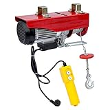  Polipasto eléctrico, capacidad de grúa 125-400 kg Cabrestante eléctrico doméstico portátil 220v Cabrestante para grúa pequeña con protección contra sobrecarga, cable de alambre de 12/20 m de longitu