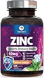 Zinc Supplements 40mg - 40mg of Zinc is the NIH's Safe Upper Daily Limit for Women & Men - Best Zink Supplement for Immune Support, Antioxidant, Skin Health, Gluten Free, Bottled in USA - 120 Caplets