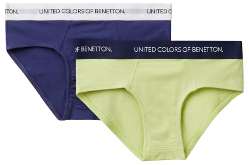 United Colors of Benetton Set 2 Slip 3op80s484 Ropa Interior Niños y jóvenes, Amarillo, 130 cm