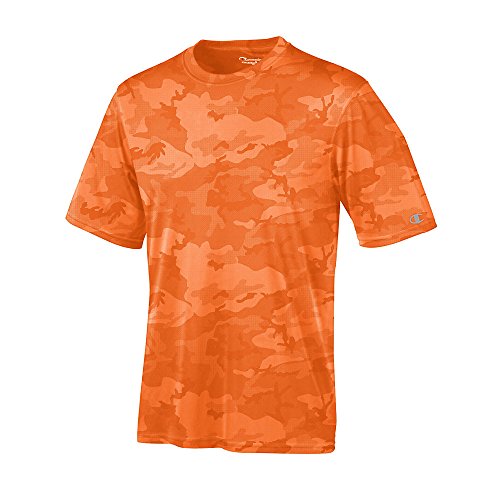 Champion Men's Essential Double Dry Tee_Safety Orange Camo_2XL