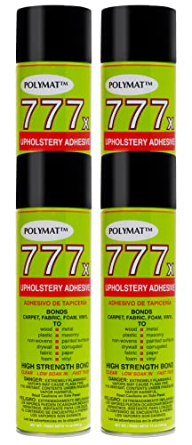Qty 4 POLYMAT 777 Spray Glue Multipurpose Adhesive Compatible with Installing Acoustic Panels in Home Studio