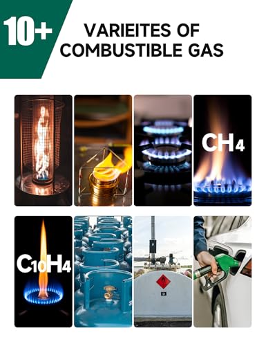 STMOUTUO Gas Leak Detector for RV & Home - Detects Propane, Methane & Combustible Gases, 2 Batteries Included (Green)