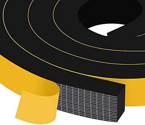YIMIKI Weather Stripping 12mm(W) x 6mm(T), Draft Excluder for Doors, Gasket Seal Foam TapeWindows Insulation Anti-Collision Shockproof Furniture Protective,Draught Excluder 2 Rolls, Total 8M Long