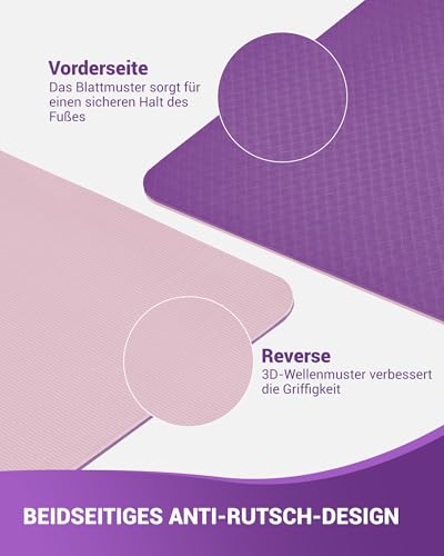 Good Nite Gymnastikmatte Fitnessmatte Trainingsmatte Yogamatte Turnmatte TPE Rutschfest Pilates in 12 unterschiedlichen Farben 183 x 61 x 0.6 cm (Purpur/Rosa)