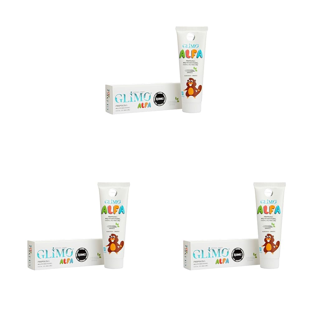 Glimo Alfa Propolisli Doğal Diş Macunu 50 ml (3 paketi)