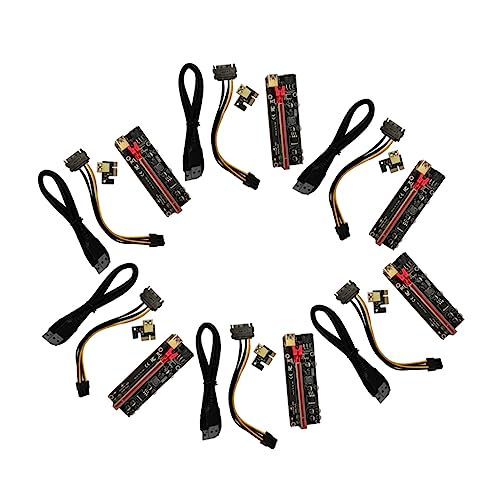 HOMOCONO 6sets Pin Pci-e Riser Card Extension Adapter for Gpu Pci Express Riser Cable Fixed Buckle Graphics Card Support USB to